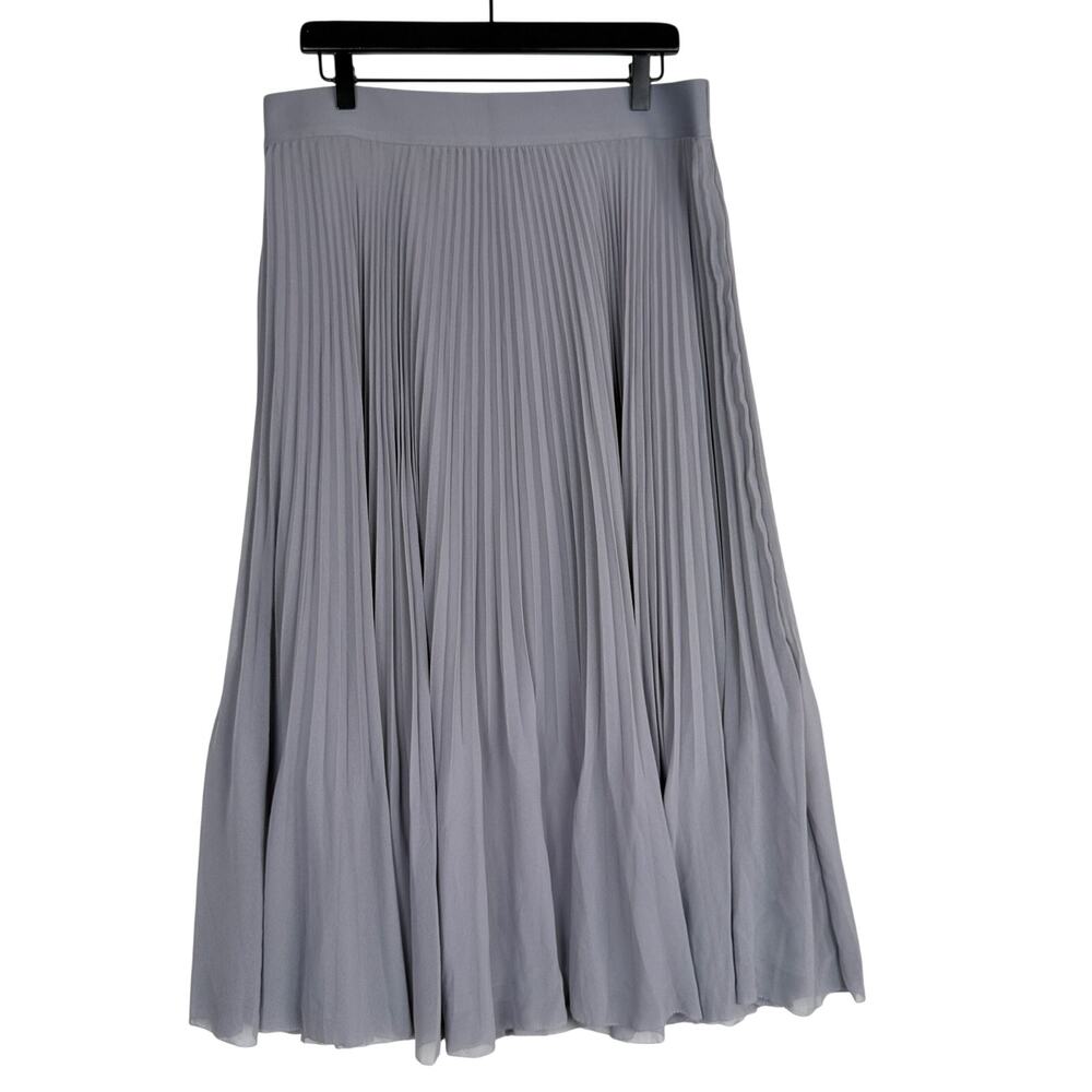 Wilfred Aritzia Twirl Midi Sunburst Pleated Skirt Gray Polyester - XL